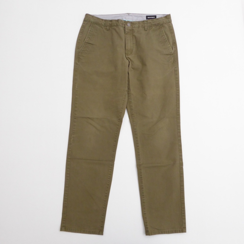 Bonobos Mens Stretch Washed Chino Pants Olive Green 33x32 Slim Fit
